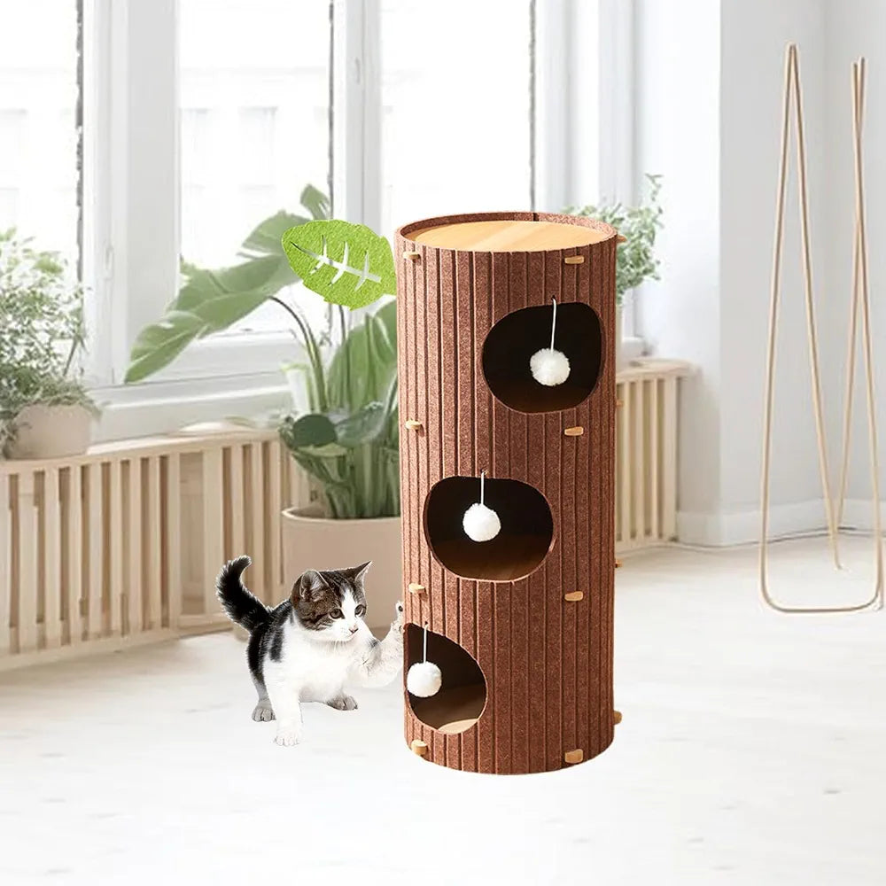 Climbing Frame Home Decor Felt Cat