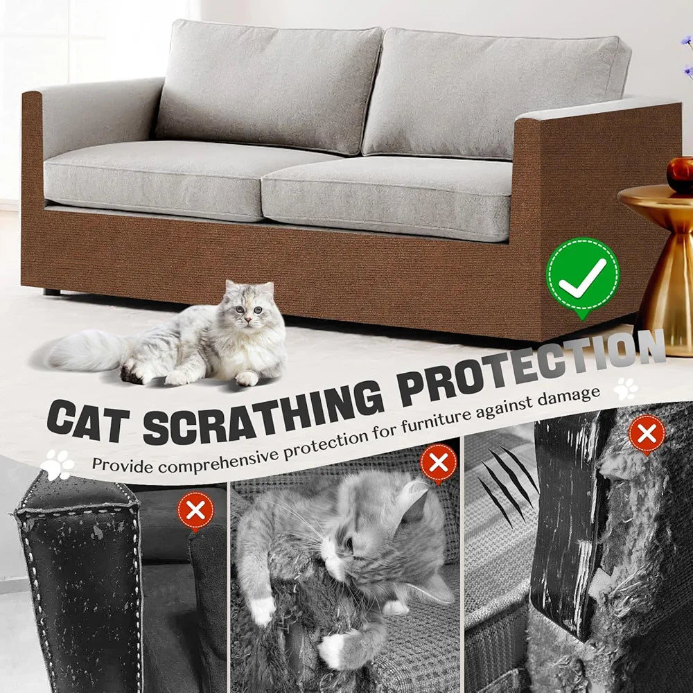 Cat Scratch Couch Furniture Protector, Adhesive Cat Scratch Pad Deterrent for Furniture, DIY Climbing Cat Scratcher Couch Protector from Cat Claws Scratching for Indoor Cat