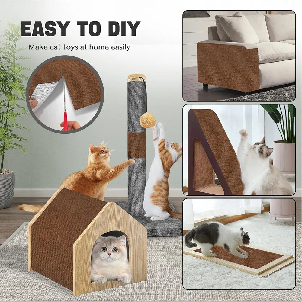 Cat Scratch Couch Furniture Protector, Adhesive Cat Scratch Pad Deterrent for Furniture, DIY Climbing Cat Scratcher Couch Protector from Cat Claws Scratching for Indoor Cat