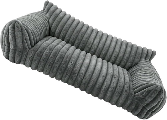 Soft Plush Fabric with High Elasticity Filling, Orthopedic Pet Couch ( Grey)