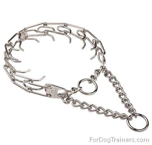 HS Dog Pinch Prong Collar Chrome Plated