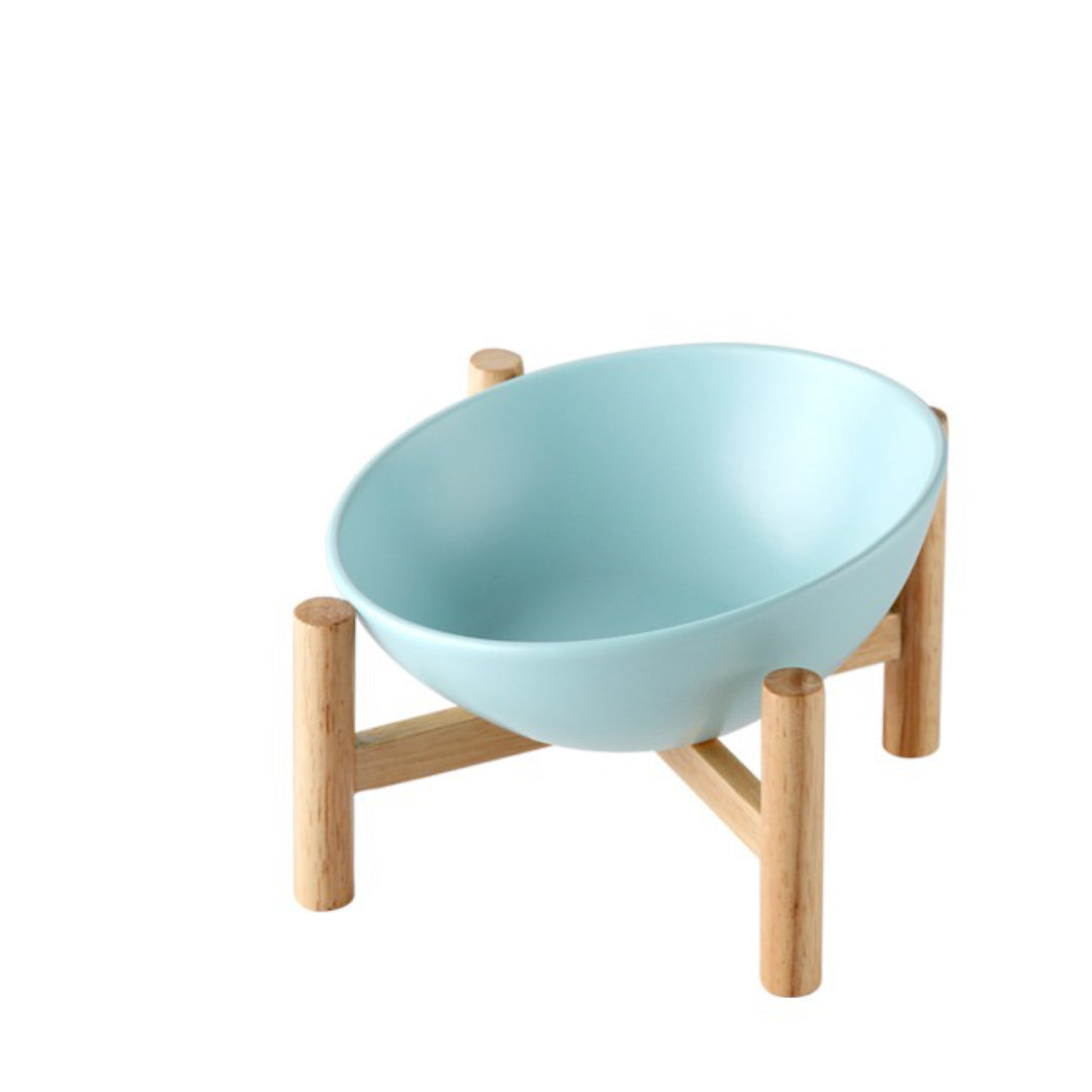 Tilted Food Bowl with wooden stand