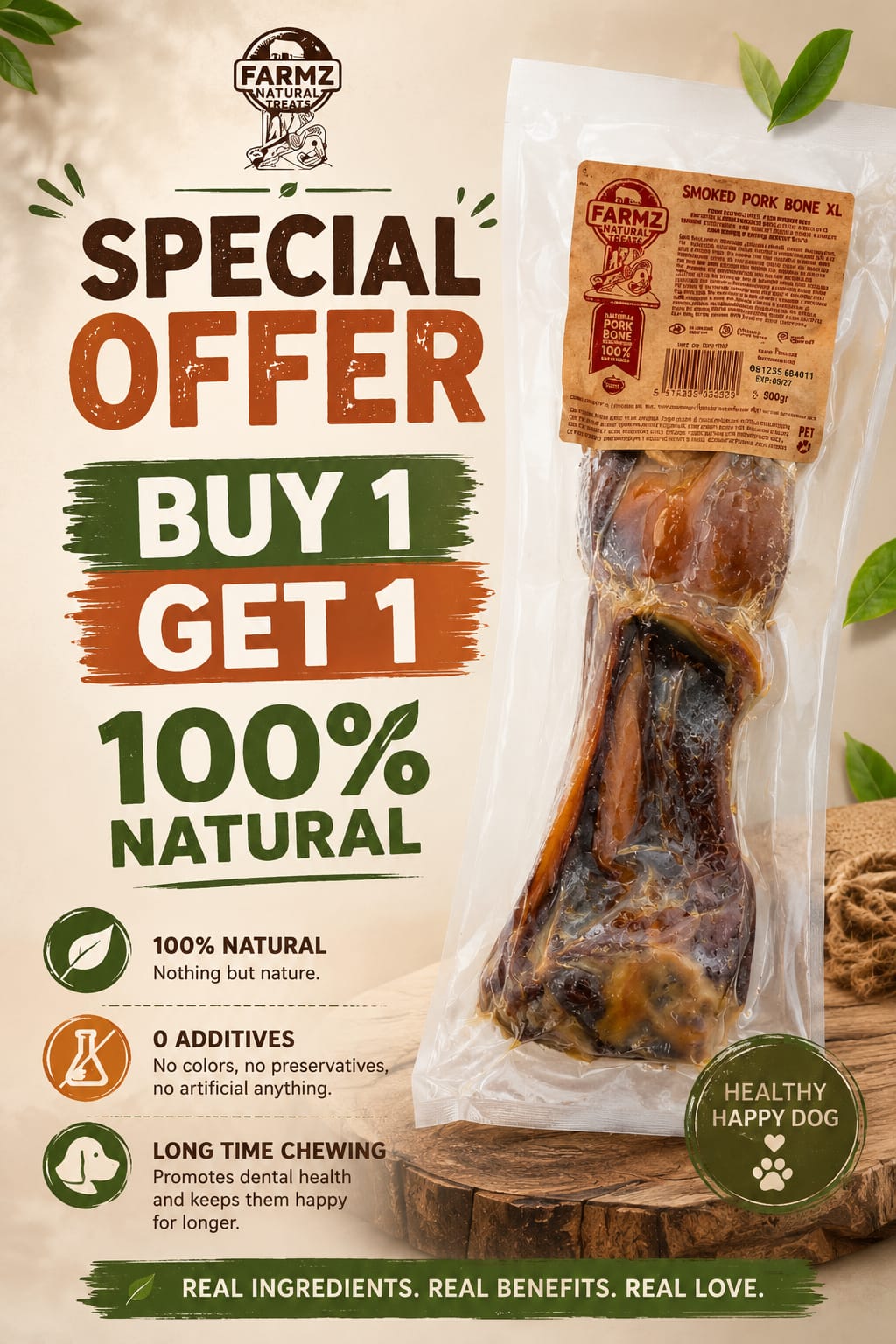 *Buy 1 Get one free *Farmz Serrano Smoked Pork Bone XL