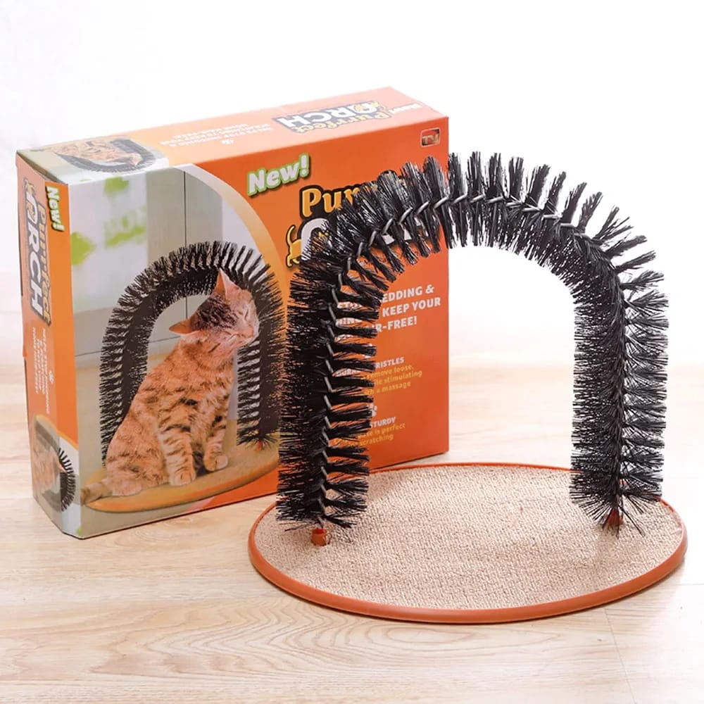For Self Grooming Brush Arch Groomer Massager Controls Shedding Interactive Kitten Toy Rubbing Scratcher With Bristl Self Grooming Brushes And Scratchers For Large Cats