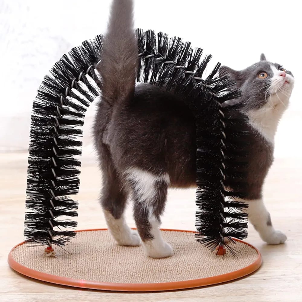 For Self Grooming Brush Arch Groomer Massager Controls Shedding Interactive Kitten Toy Rubbing Scratcher With Bristl Self Grooming Brushes And Scratchers For Large Cats