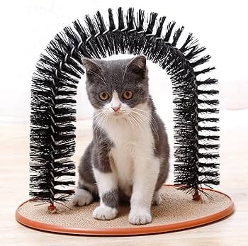 For Self Grooming Brush Arch Groomer Massager Controls Shedding Interactive Kitten Toy Rubbing Scratcher With Bristl Self Grooming Brushes And Scratchers For Large Cats