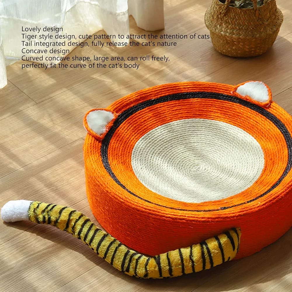 Sisal Round Shape Cat Scratcher Lounge Bed, Cat Sleepin
