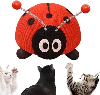 Cat Scratching Ball Scratching Pad for Furniture Protection, Cute & Comfortable Toy, Lightweight Sisal Rope Scratcher Board for Kittens & Cats, Playful Design (bee