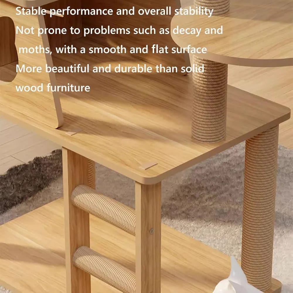 Modern Cat Tower for Indoor Cats,Cat Condo, Scratching Posts, Hammock.Large size woodiness. (Size : XXX-Large)