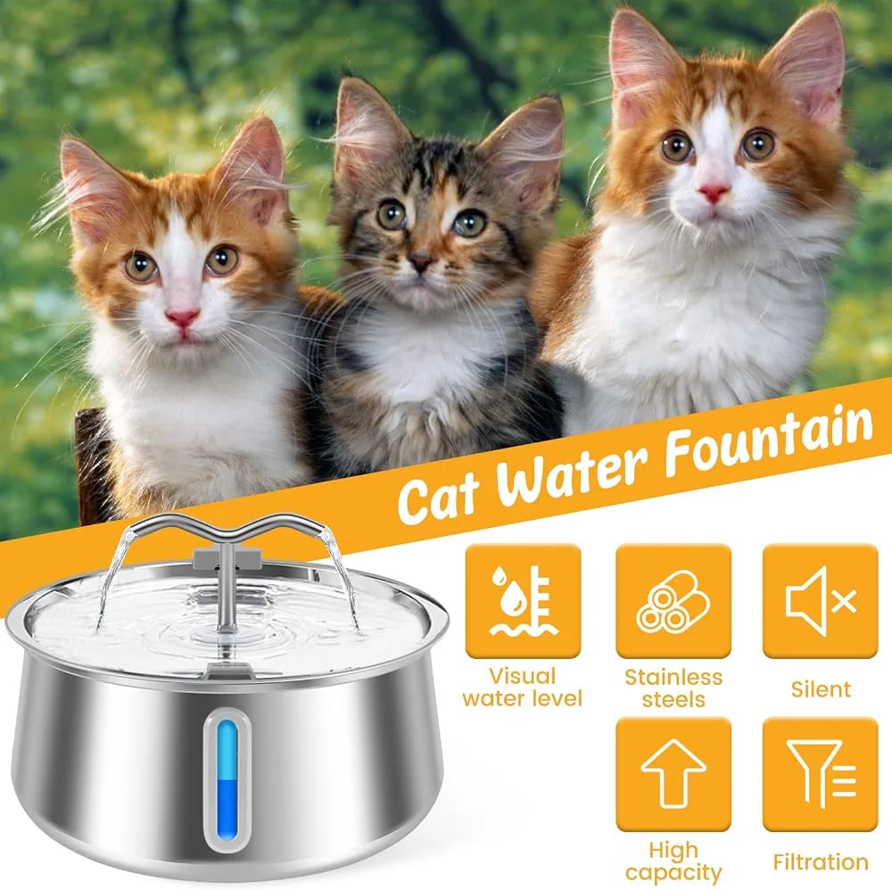 Dog &cat high quality stainless steel foutain ultra quiet 4L
