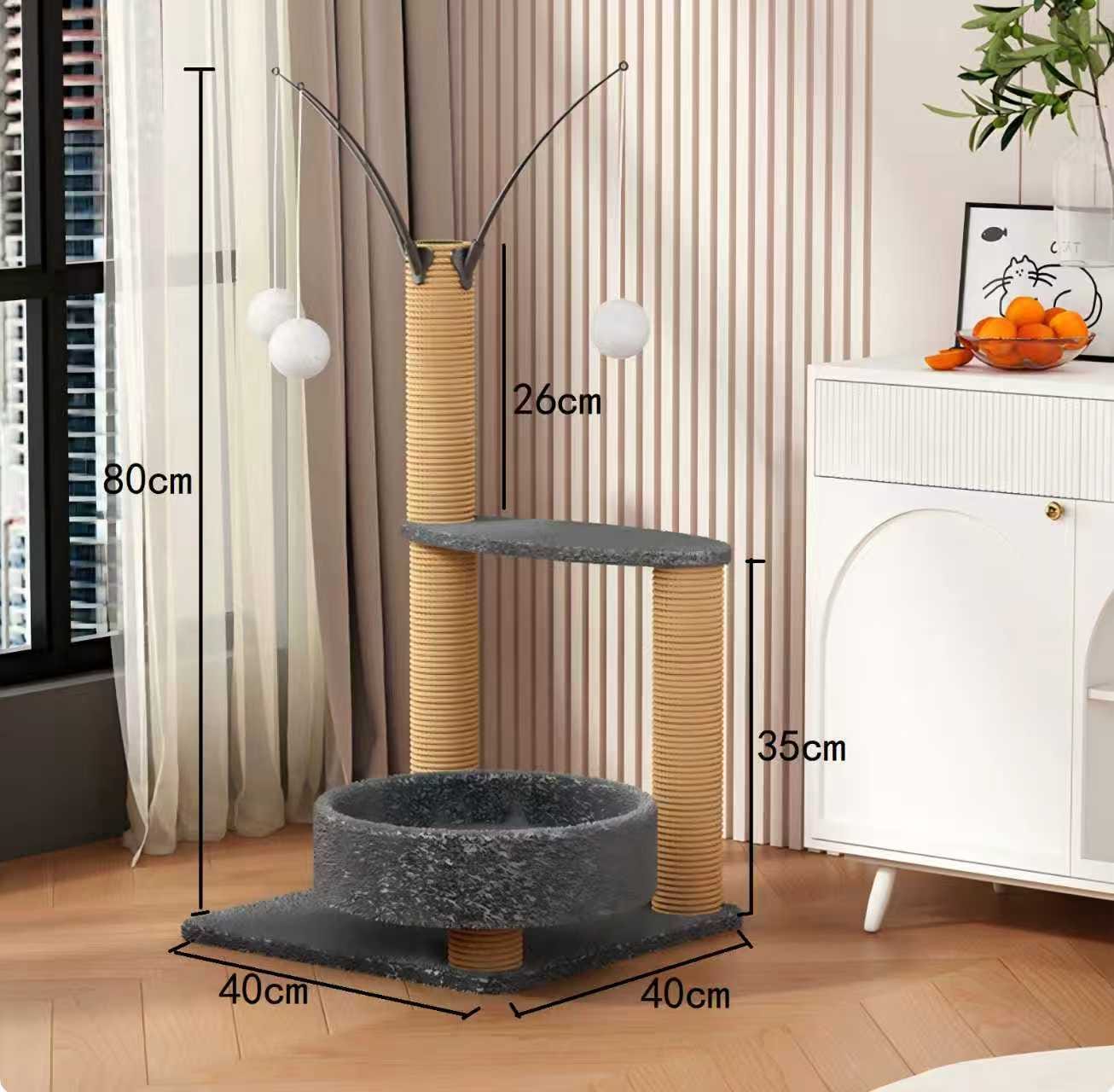 🐱 Multi-Level Cat Scratching & Play Tree  A fun all-in-one activity center designed for cats to scratch, climb, play & relax.