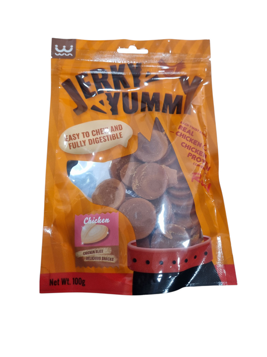 Jerky yummy chicken slice dog treat 100g