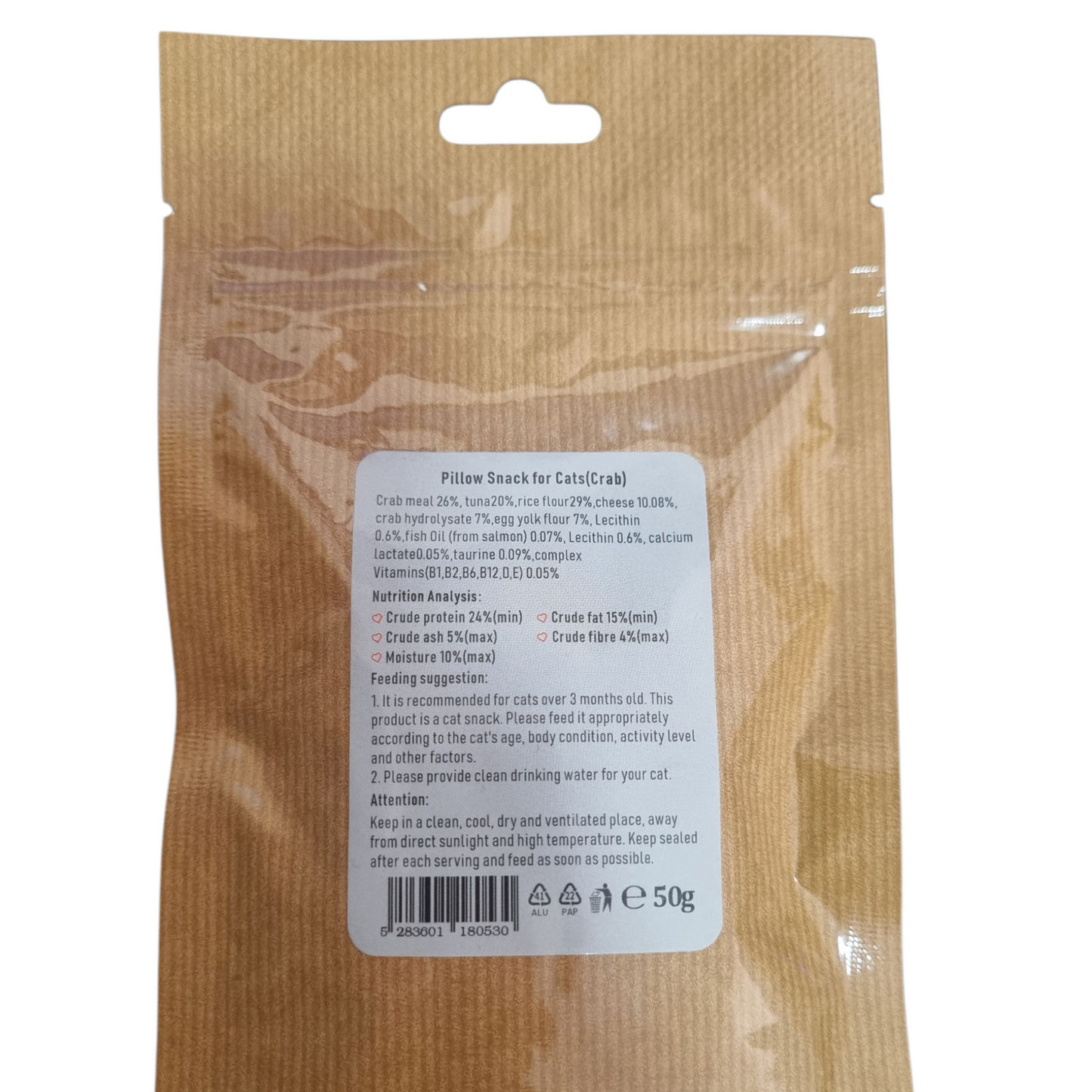 Meat fancy tasty crab pillow snack for cats ( 50g)