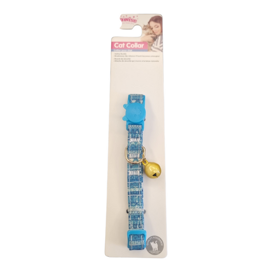 Pawise cat collar bleu
