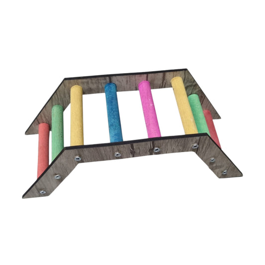 Colorful Wooden Bird Ladder Perch – Climbing & Exercise Toy