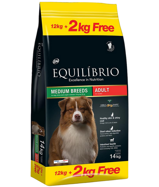 Equilibrio Dog Medium breed 12kg+2kg free