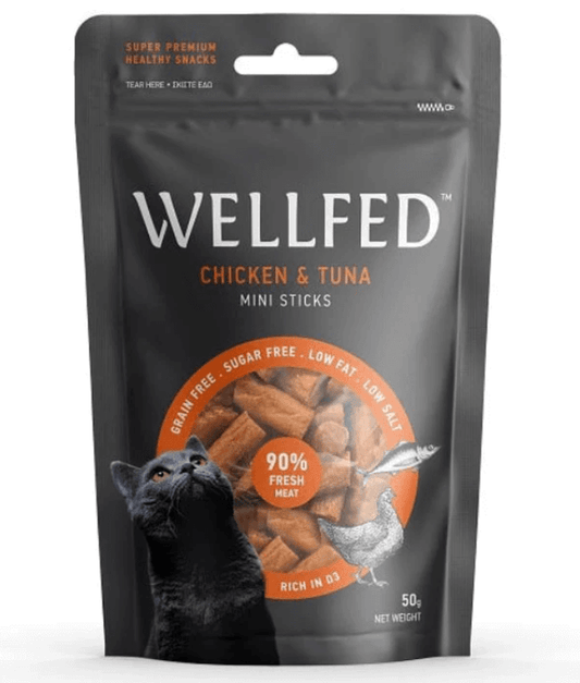 Wellfed – Chicken & Tuna Mini Sticks – Grain & Sugar Free - 50g