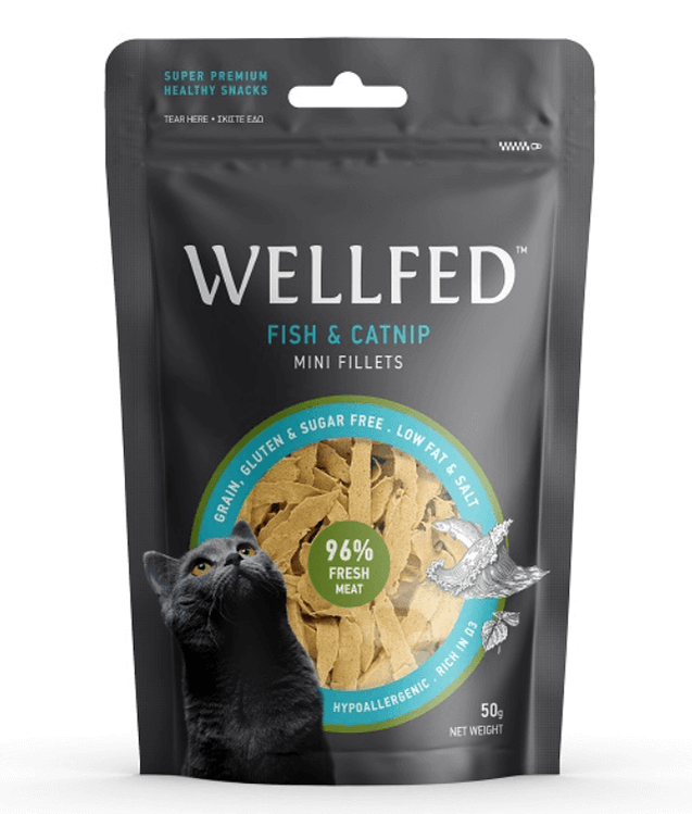 Wellfed – Monoprotein Fish & Catnip Mini Fillets – Grain & Sugar Free - 50g