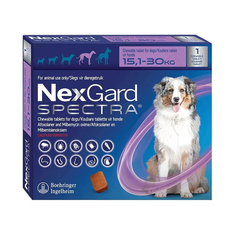 NEXGARD SPECTRA LARGE DOG 15-30KG CHEWABLE ( 1 pill) – petfoodexpresslb