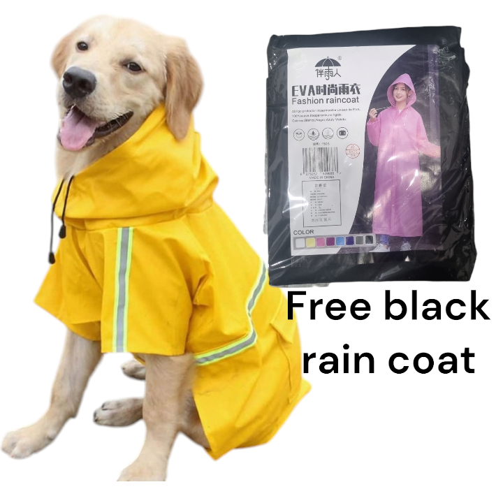 SunsOut Specialized Dog Raincoat with Reflective Strips ( yellow)