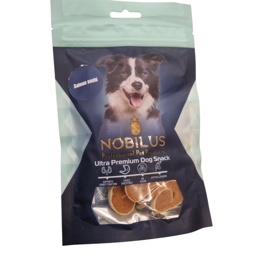 Nobilus Premium salmon sushi dog treats 80g