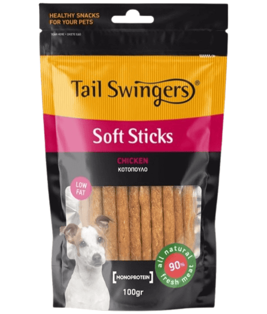 Tail Swingers - Soft Sticks Chicken - Immune System Support Treats - 100g