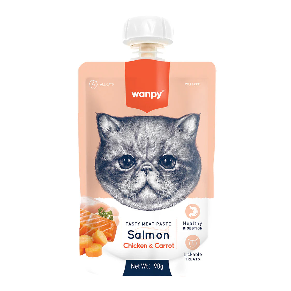 Wanpy Meat Paste Salmon & Chicken & Carrot for Cat 90g