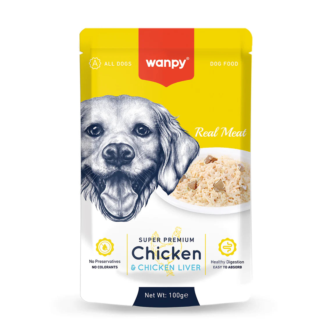 Wanpy Fellits In Jelly Chicken & Chicken Liver for dog 100g