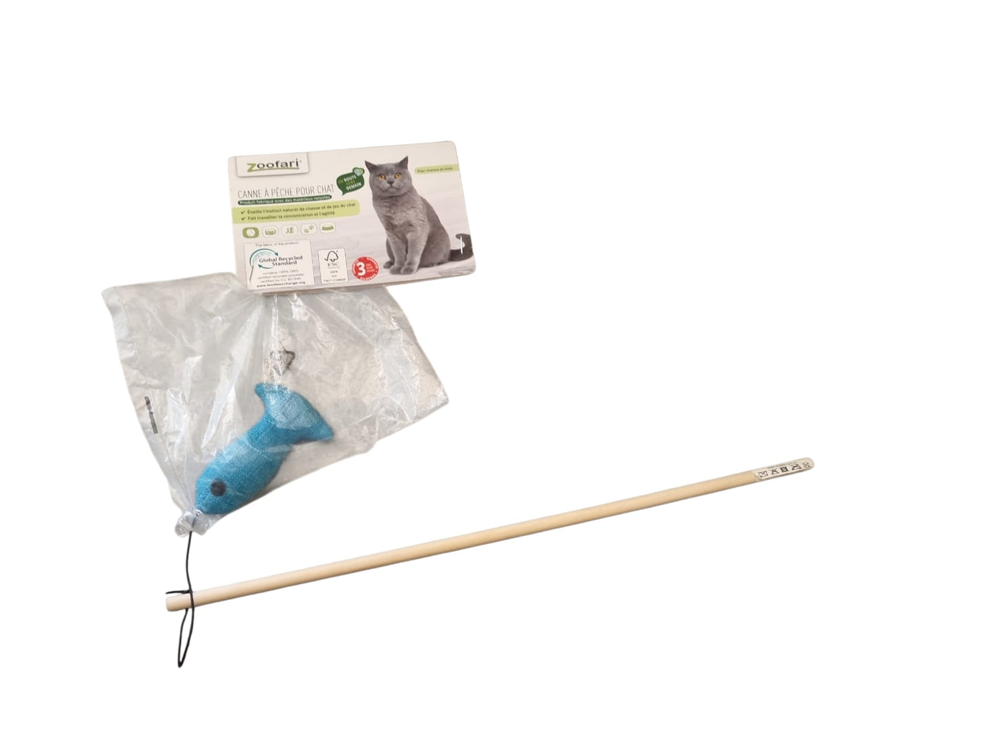 Zoofari Cat Fishing Rod Toy with Plush Fish