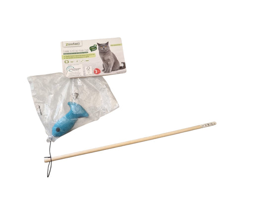 Zoofari Cat Fishing Rod Toy with Plush Fish