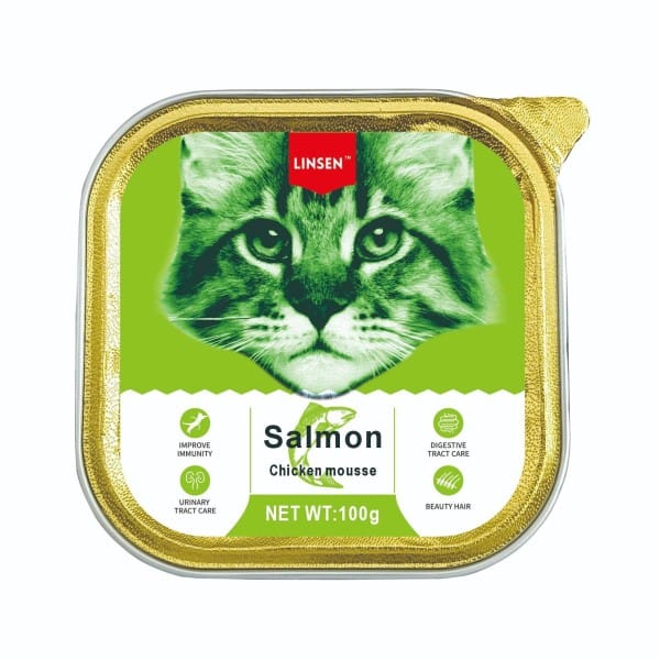 Linsen Cat Pate - Salmon For All Age Cats 100g | Cat Wet Food