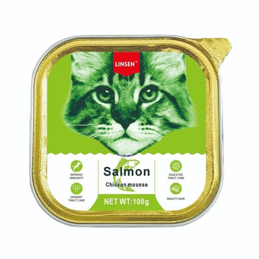 Linsen Cat Pate - Salmon For All Age Cats 100g | Cat Wet Food