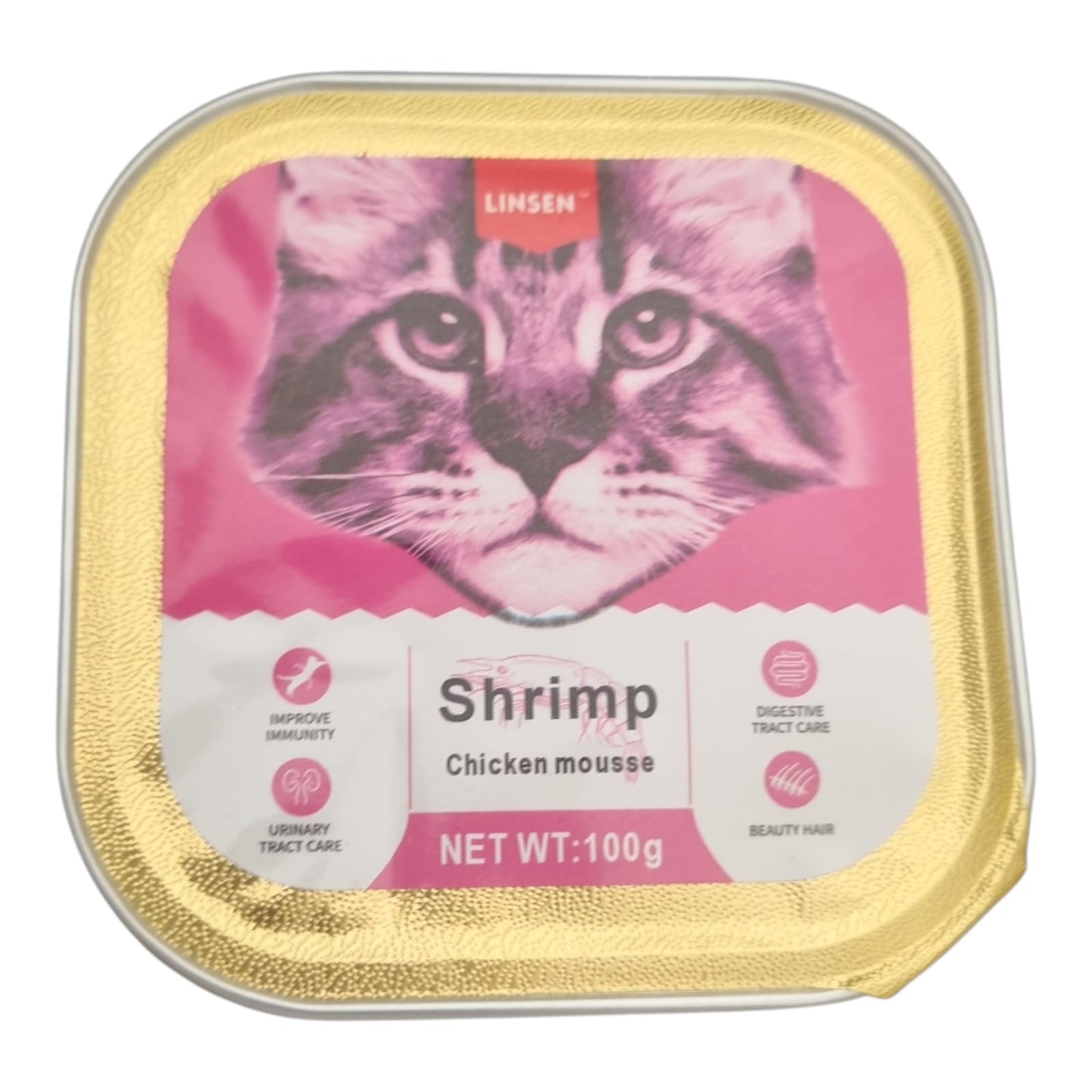 linsen cat pate shrimps and chicken 100g