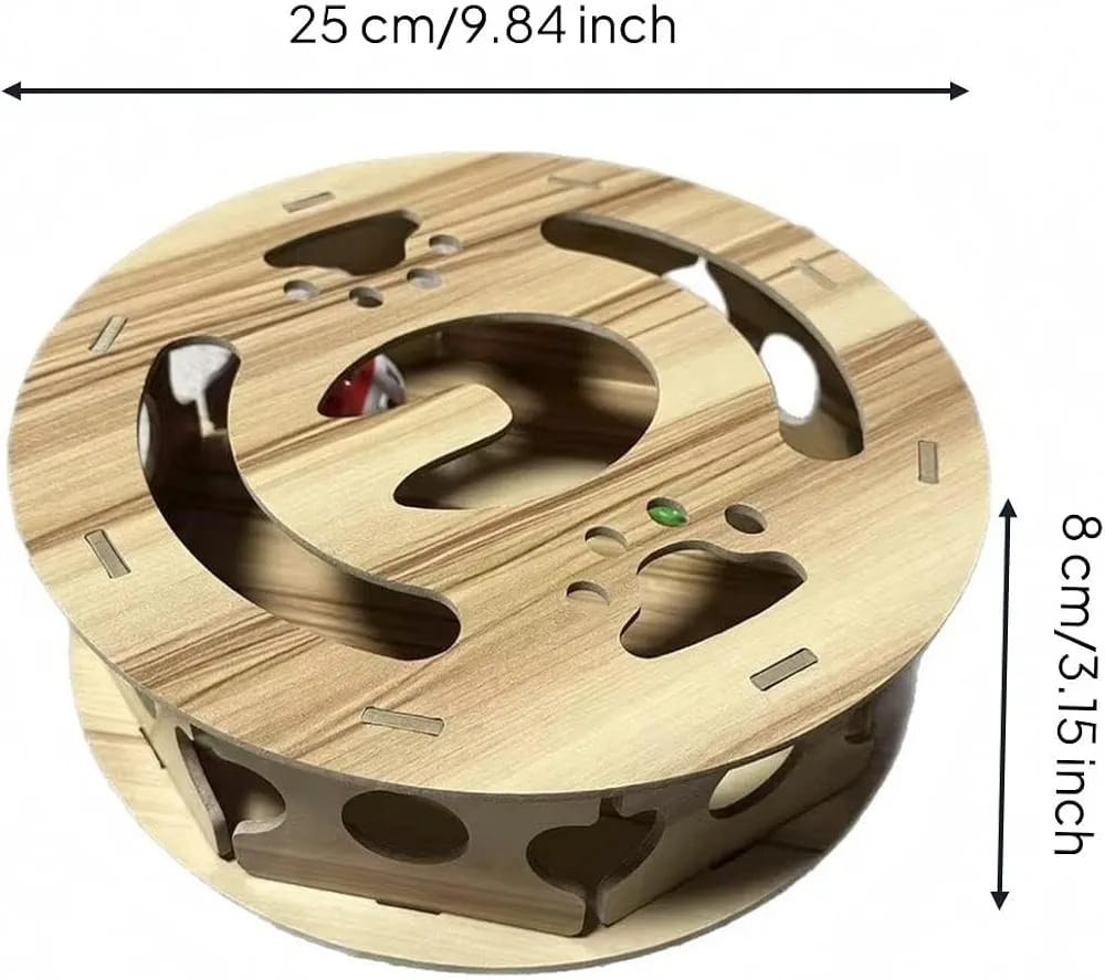 Wooden Cat Maze Cutout Openings Cat Maze Box Wood Grain Finish