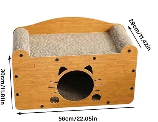 Modern cat bed with scratcher
