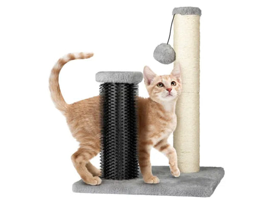 Cat Scratching ,Playing Pompom Activity Centre Massage Brush