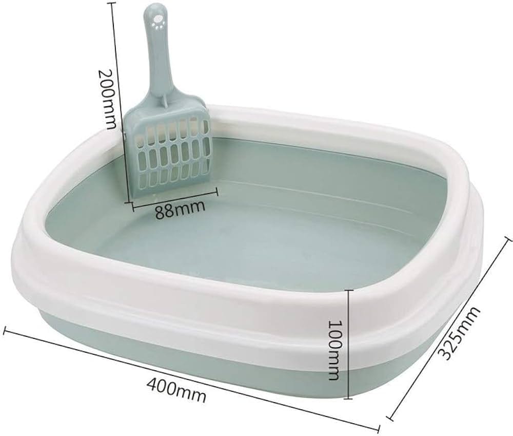 Semi enclosed Cat Litter Box Tray with Free Scooper 40*32*10cm