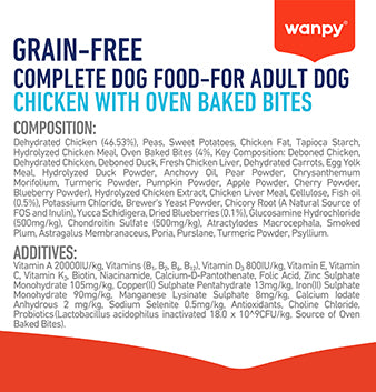 WANPY Grain Free Complete Food For Adult Dog Chicken Recipe 12kg