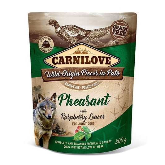 CARNILOVE WILD ORIGIN PIECES IN PATE PHEASANT WITH RASPBERRY LEAVES 300GR
