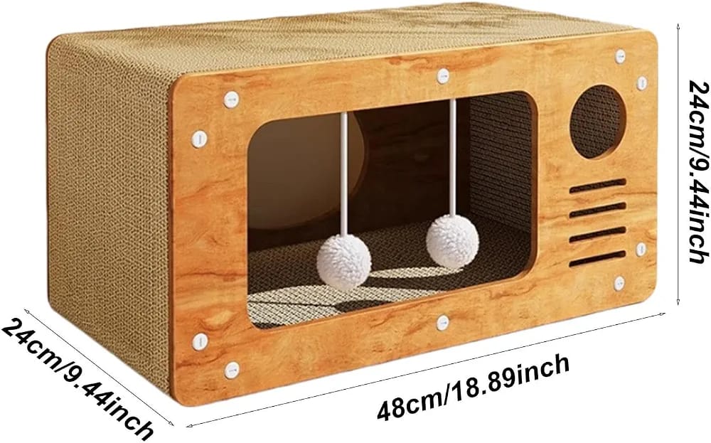 Cat Scratching Board Cat Bed Lounge Kitties Play Rest Area Large Space 2-In-1 Design Cardboard for Indoor Felines