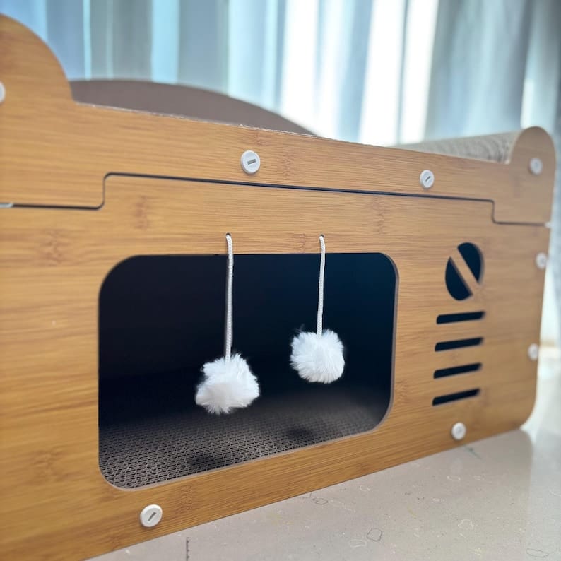 chic tv cat house , cat condo with scratching post
