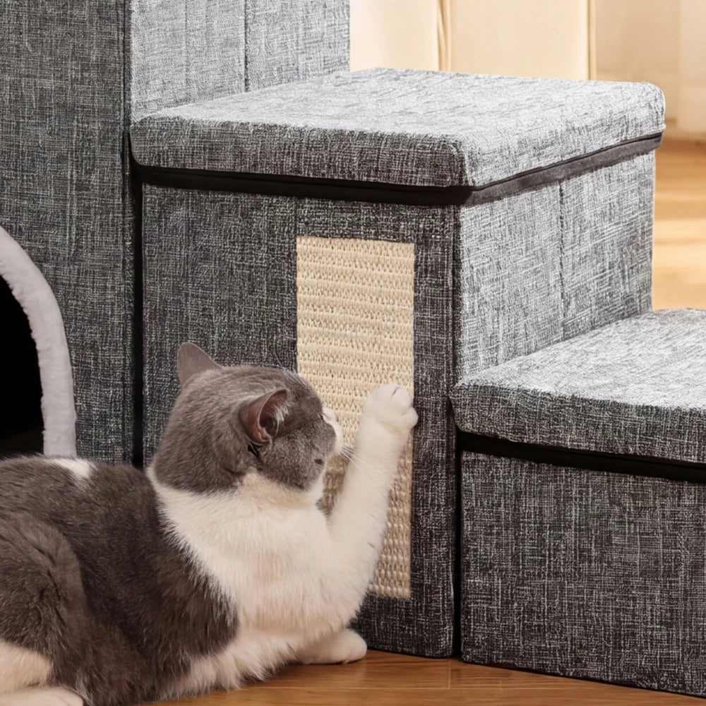 Foldable Pet Stairs for Bed & Couch with Storage