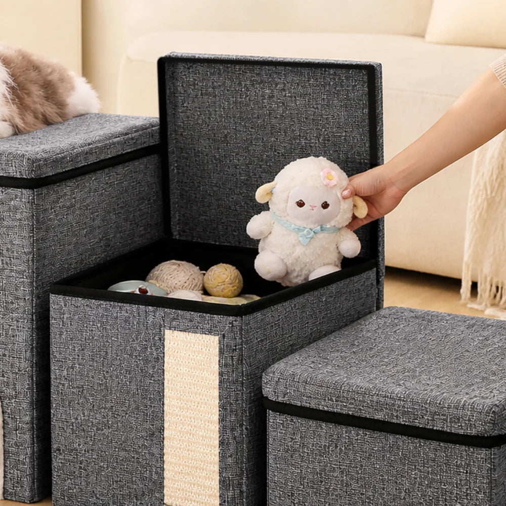 Foldable Pet Stairs for Bed & Couch with Storage