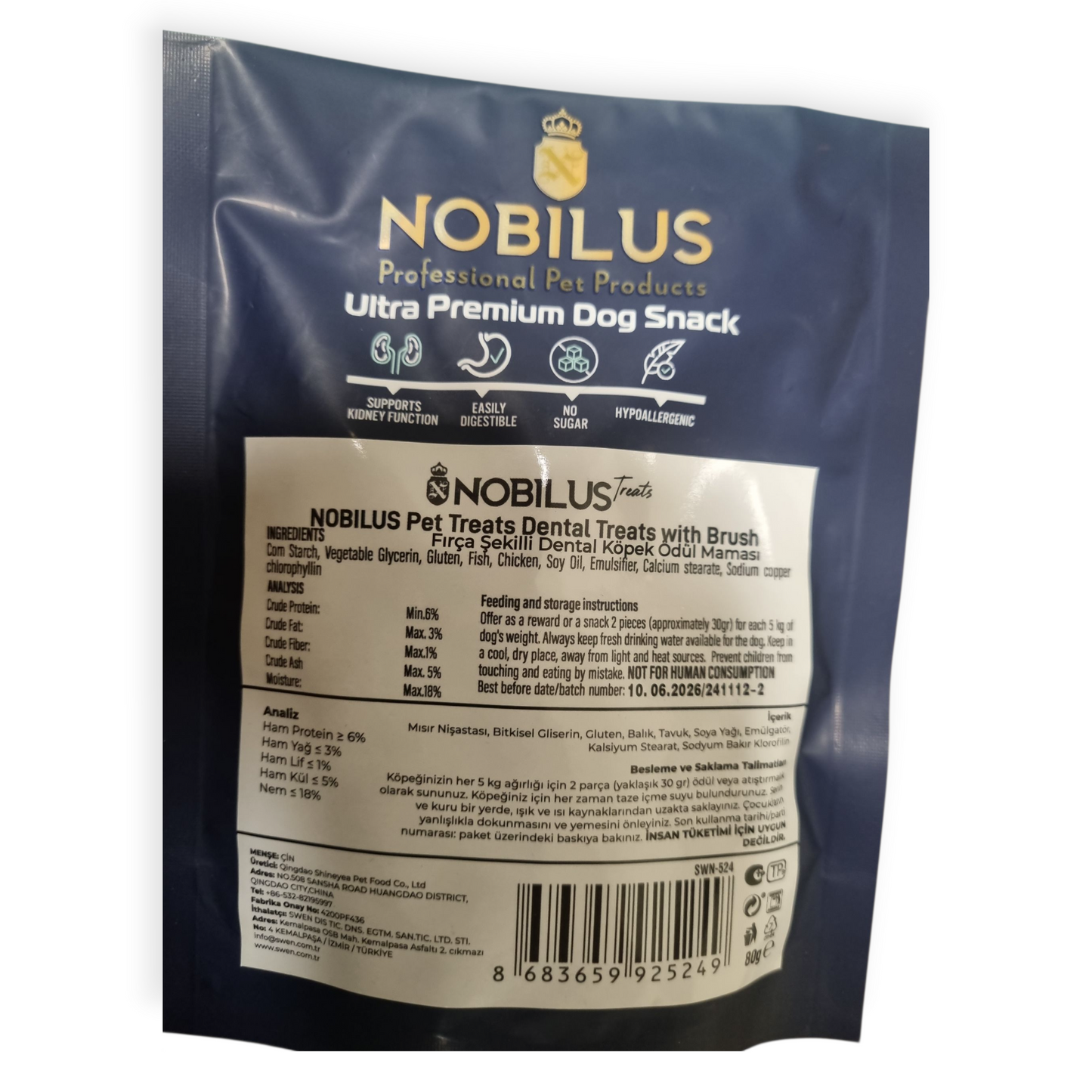 Nobilus Premiun dental treats with brush 80g