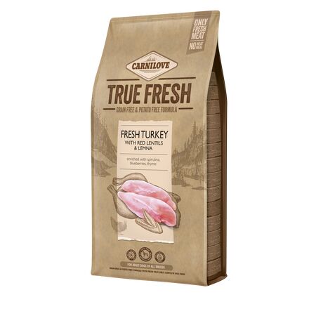 Carnilove True Fresh – Dinde fraîche aux lentilles rouges et Lemna